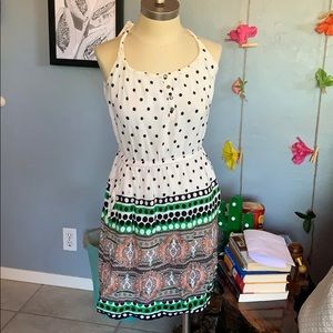 Soft polka dot dress with paisley accents